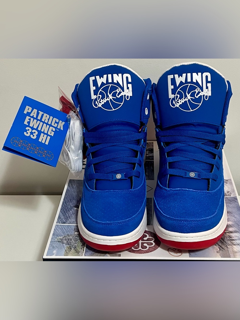 Ewing Athletics 33 Hi Montreal Blue & Red Basketball Sneakers - Picture 6 of 11